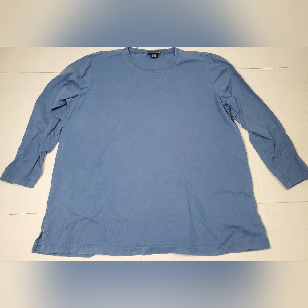 Lands' End Men's Soft Blue Long Sleeve Tee XL 18-20